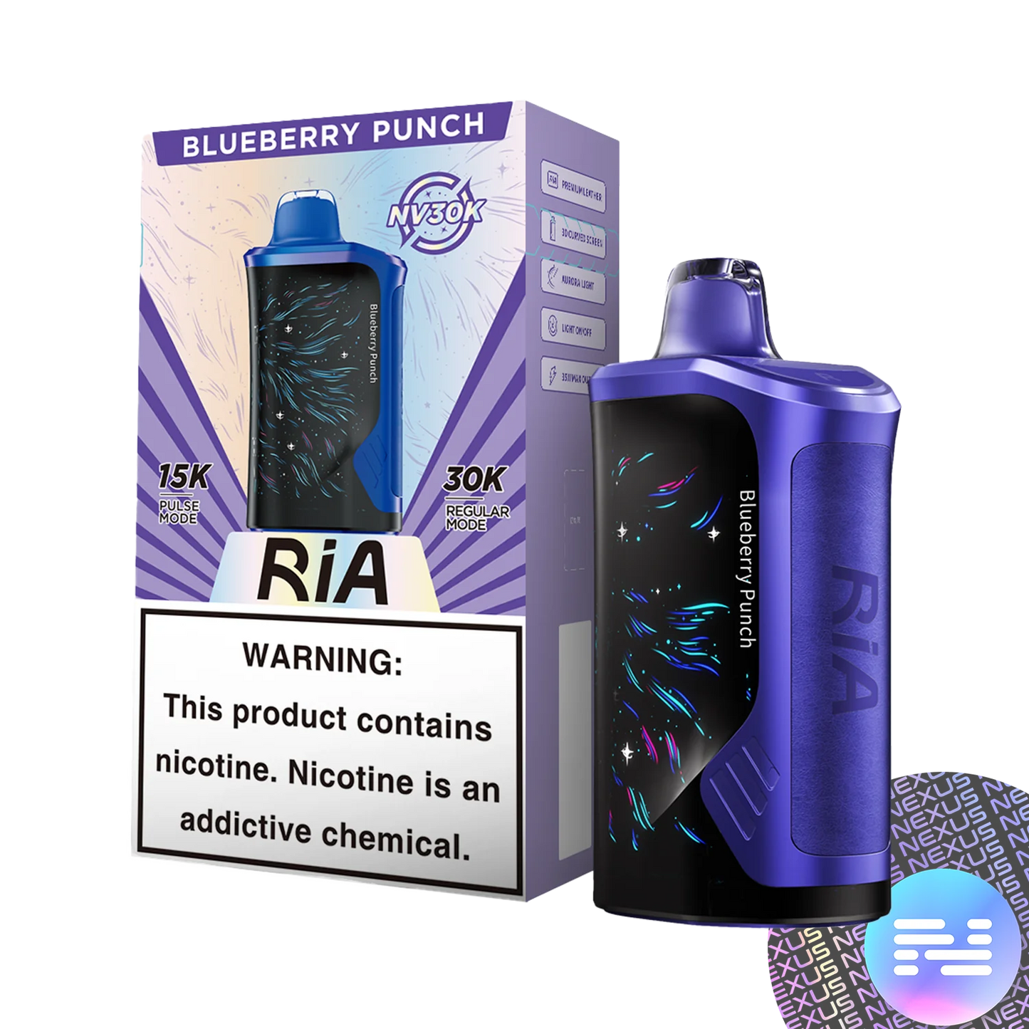 Geek Bar RIA NV30K Disposable Vape – 30000 Puffs