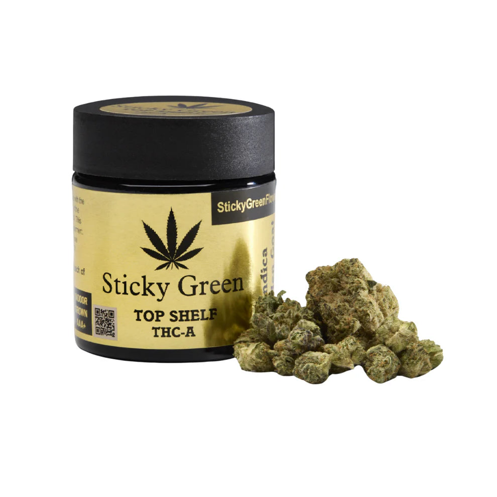 Top Shelf Sticky Green 3.5G Gold Edition Cannabis Flower - Premium THC Strain